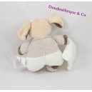 BLANKY Hund Taschentuch Absatz Doudou und Beige weiß Firma 18 cm