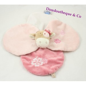 Doudou, pétalos de rosa de vaca plana Lola NOUKIE bordados flores 28 cm