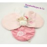 Doudou flat cow Lola NOUKIE's pink petals embroidered flowers 28 cm