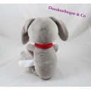 Plush Bunny sleeper OBAÏBI gray scarf red 38 cm