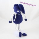 Coniglietto peluche BOUT'CHOU tessuto blu scuro stelle Monoprix 30 cm