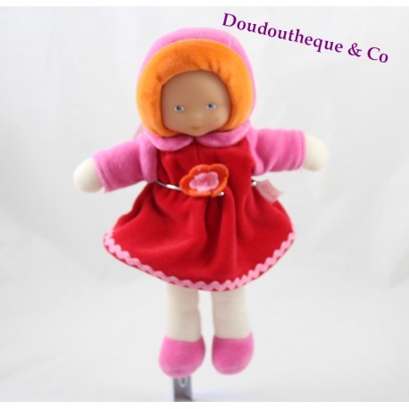 Doudou poupée COROLLE Mademoiselle Grenadine robe rouge 25 cm