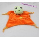 Doudou marionnette grenouille LAPTITEGRENOUILLE.COM orange