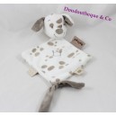 Doudou flachen Hund Max NATTOU Max, Noa & Tom Beige weiße Krone 25 cm