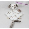 Doudou flachen Hund Max NATTOU Max, Noa & Tom Beige weiße Krone 25 cm
