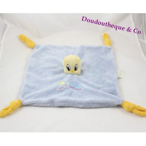 Doudou flachen gelbe Kanarische Tweety LOONEY TUNES blau gelb 29 cm