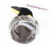 Mochila peluche pingüino ediciones ATLAS juvenil gris 30 cm