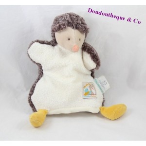 Doudou puppet Hedgehog MOULIN ROTY Rusk and 22 cm white Brown Pompom