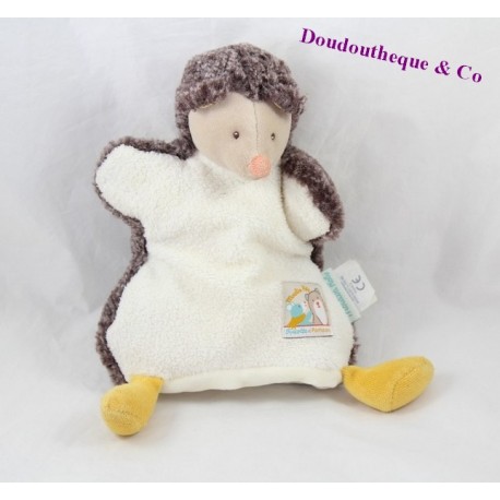 Doudou Puppe Igel MOULIN ROTY Zwieback und 22 cm weiß braun Pompom