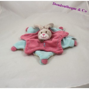 Doudou flachen Kaninchen BABY NAT Stello und Stella Pink Blue Star BN626 28 cm