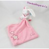 Doudou rabbit BABY NAT' stars pink handkerchief luminescent glow in the dark 30 cm