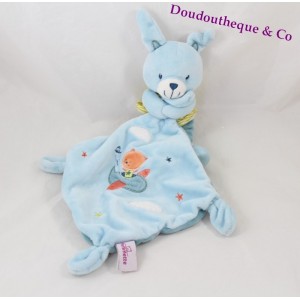 Doudou rabbit CHEEKBONE blue handkerchief bear aircraft orange 36 cm