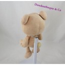 Peluche bio ours BioDours cocard en cœur beige chien 25 cm