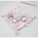 Doudou plat ours MAX & SAX rose Moon rayures Carrefour
