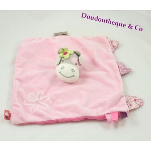 Kuh flaches Kuscheltier NATTOU Manon & Alizée rosa Blume 25 cm