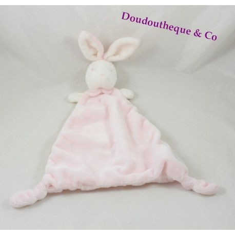Doudou flat rabbit THE LITTLE pink triangle COMPANY 40 cm WHITE