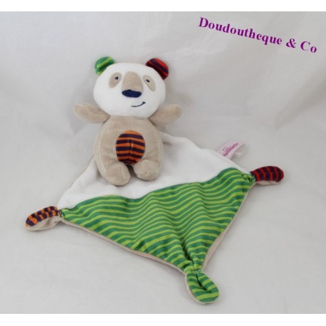 Doudou Taschentuch Panda WANGENKNOCHEN Streifen 15 cm