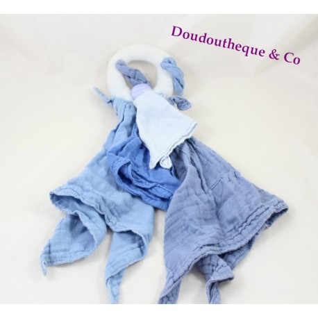 Doudou l'ange poignée DOUDOU ET COMPAGNIE bleu lapin lange Créateur de rêves DC2367