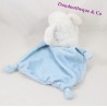 Doudou conejo guisantes TEX bebé azul cruce de pañuelo blanco