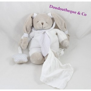 Empresa conejo blanco estrella celestial y Doudou DOUDOU pañuelo ventral 20 cm gris