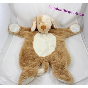 Hund flach Doudou Beige satin DOUGLAS kuscheln Spielzeug Sshlumpie