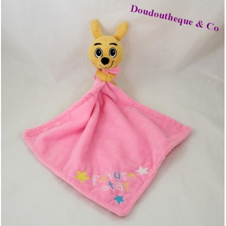 Doudou handkerchief Kangaroo WALIBI Future Star pink star 13 cm