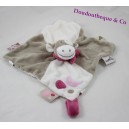 Doudou flat Lola cow NOUKIE'S Victoria and Lucie moon pink gray white 24 cm