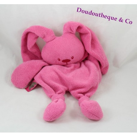 Doudou Kaninchen NATTOU Mitte Fett Rose Knoten 35 cm Doudou Kaninchen NATTOU Mitte Fett Rose Knoten 35 cm