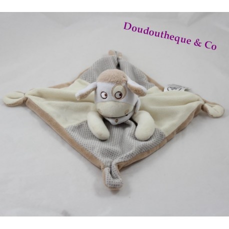 Doudou flaches Schaf WORTE DER KINDER LECLERC beige Erbsencreme 25 cm Doudou flaches Schaf WORTE DER KINDER LECLERC beige Erbsencreme 25 cm