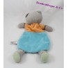 Doudou plat chat TEX jaune 26x21cm
