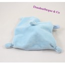 Doudou orso piatto TEX BABY sciarpa bianca tartaruga blu Crossroads 18 cm