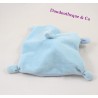 Doudou flat bear TEX BABY blue turtle white scarf Crossroads 18 cm