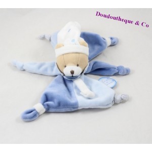 Flaches Kuscheltier Bär DOUDOU ET COMPAGNIE Petit Cabbage bleu étoiles 20 cm
