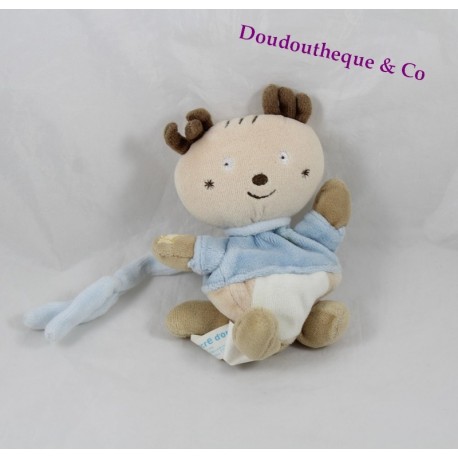 Doudou mouchoir cerf / élan SUCRE D'ORGE collection Cajou 