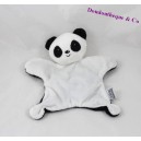 Doudou plat panda ZOOPARC DE BEAUVAL blanc noir 21 cm