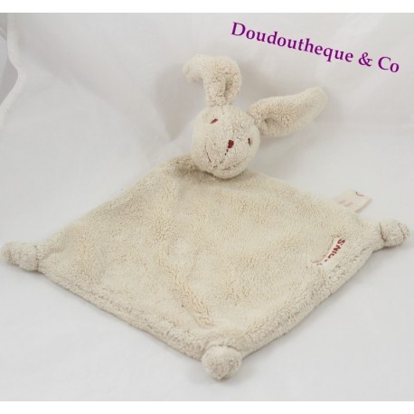 Doudou Hasenohren Beige Dreieck CLARINS Stoff blumige 34 cm flach