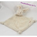 Flat Doudou rabbit ears beige triangle CLARINS fabric flowery 34 cm