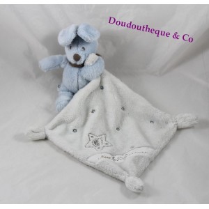 Doudou rabbit SIMBA TOYS BENELUX blue white Nicotoy 35 cm handkerchief