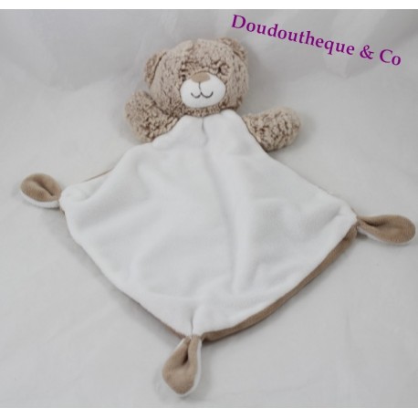 Bear flat Doudou TEX white beige diamond 32 cm