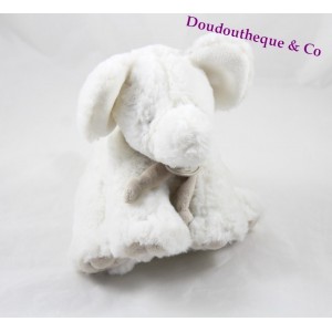 Peluche Elephant DOUDOU ET COMPAGNIE mon tout petit blanc et taupe