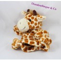 Doudou marionnette girafe HISTOIRE D'OURS marron tâches