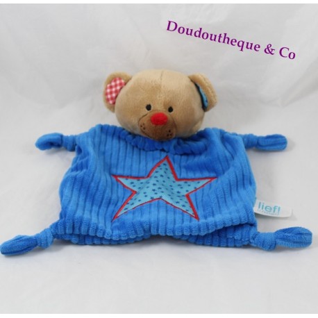 Bear piatto Doudou LIEF! Blu Star rosso bordi Lifestyle 27 cm