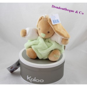 Doudou Lapin KALOO collection Plume bleu indigo boule 20 cm