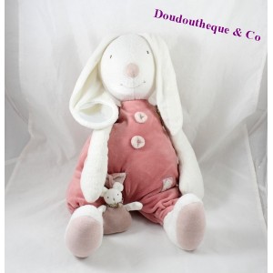 Doudou lapin MOULIN ROTY Myrtille et Capucine robe rose 34 cm