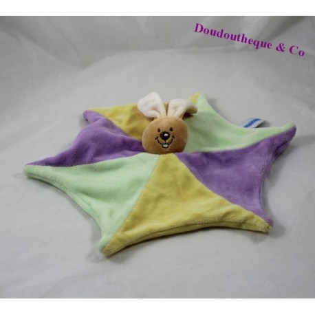 Noudours rabbit flat comforter star shape purple yellow 30 cm