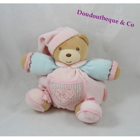 Bären Doudou KALOO Liliblue Herz blau rosa Fettsäuren Arme 20 cm