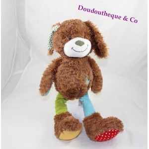 Peluche Youmi chien SIMBA TOYS NICOTOY marron beu vert pois 38 cm