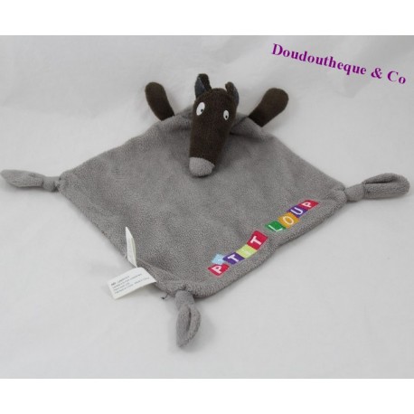 Doudou flachen Wolf AUZOU P' Puddin Knoten grau 29 cm Doudou flachen Wolf AUZOU P' Puddin Knoten grau 29 cm
