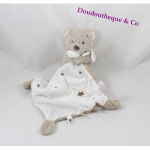 Blankie bear CHEEKBONE handkerchief star white Mole Intermarché 34 cm