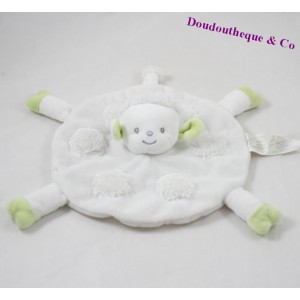 SOS COMFORTERS, comforter flat round sheep KIMBALOO / the HALL / BRIOCHE, white and green